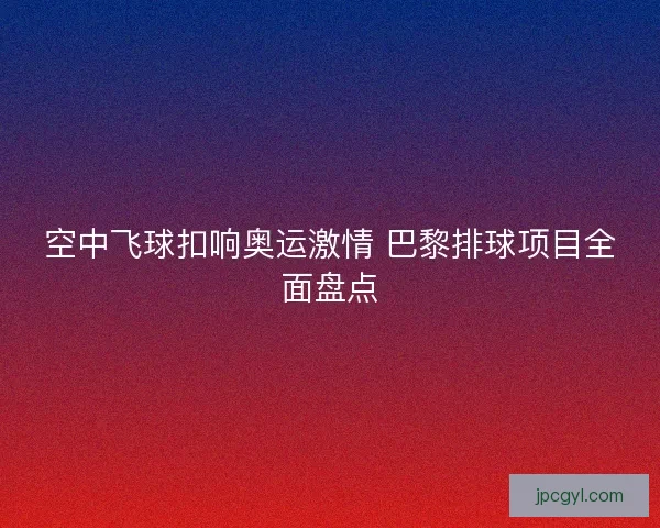 空中飞球扣响奥运激情 巴黎排球项目全面盘点